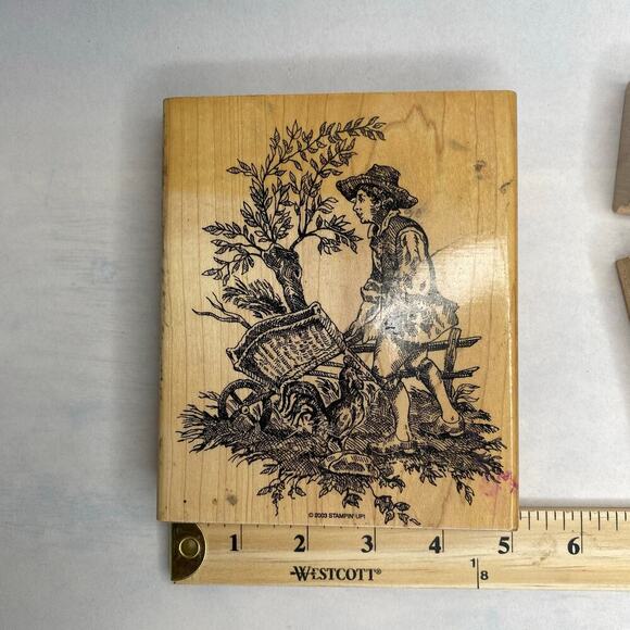 Stampin' Up Wood Stamps Farm Garden Fruits 2001 2003 Set - Picture 4 of 10